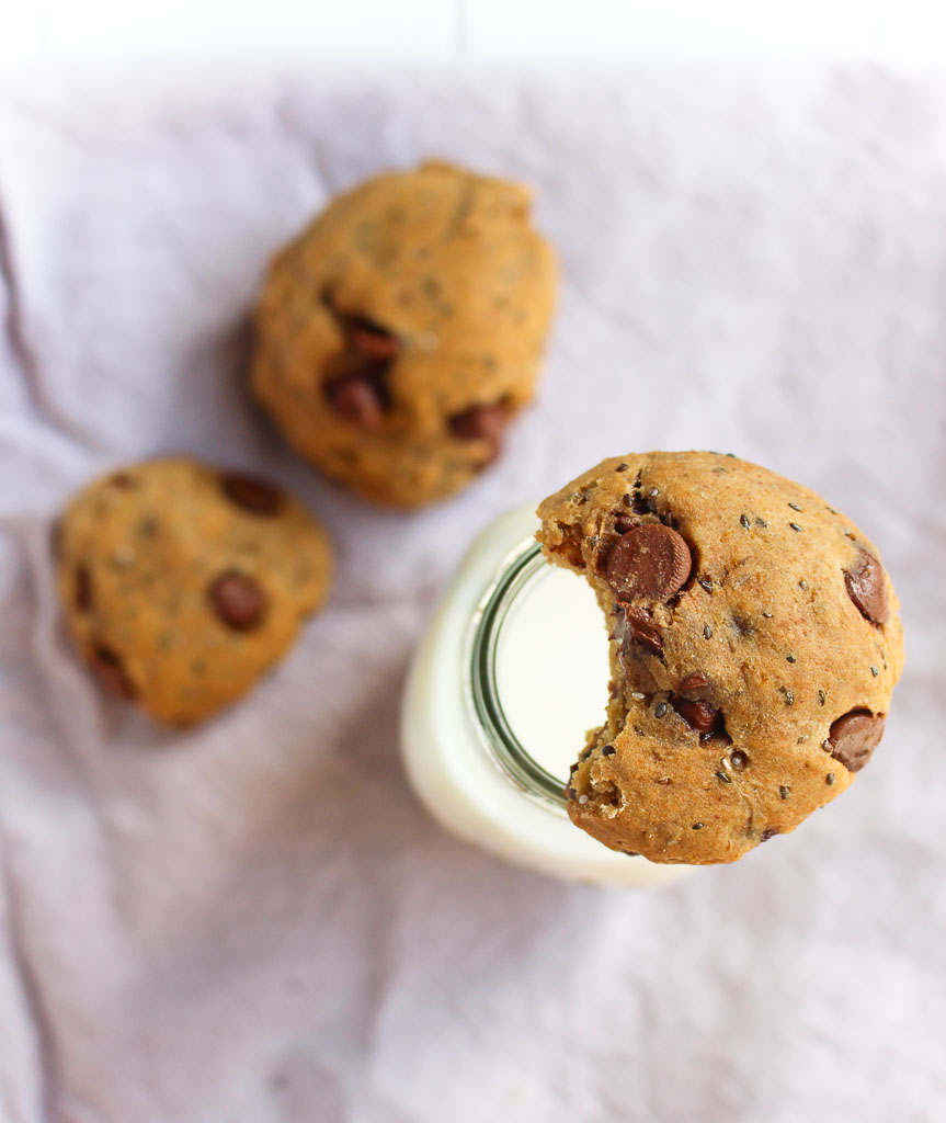 Peanut Butter Chocolate Chip (Chickpea) Chia Cookies - A healthy twist to a classic - Peanut Butter Chocolate Chip (Chickpea) Cookies 