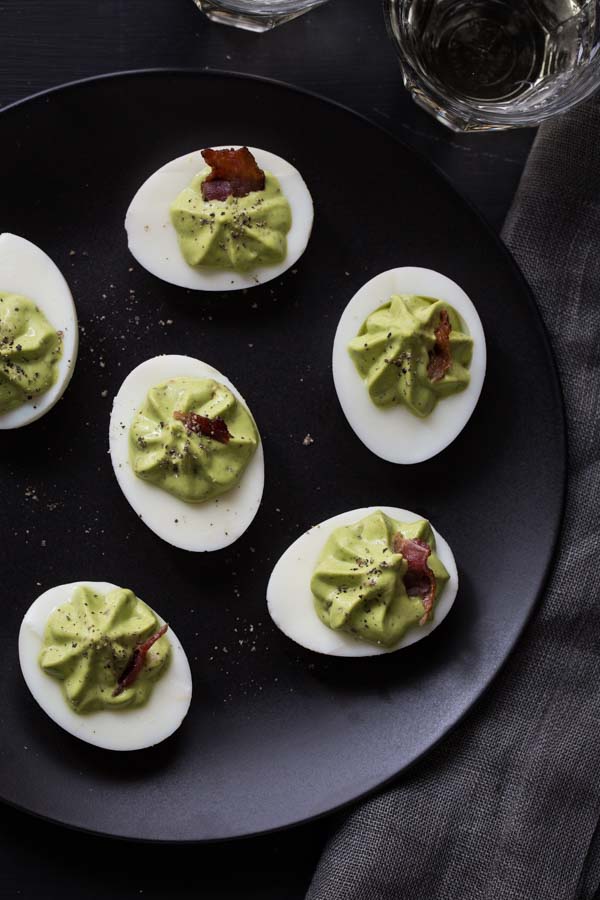 Spinach and Bacon Deviled Eggs