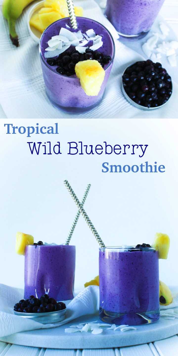 Tropical Wild Blueberry Smoothie via RDelicious Kitchen @rdkitchen