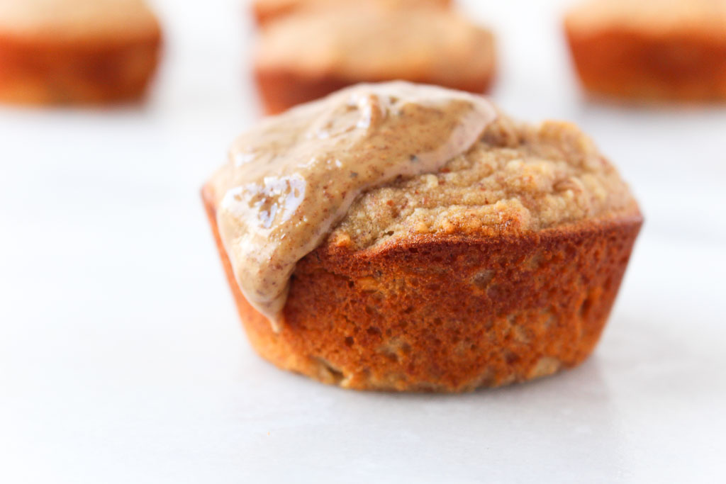 Banana Bread Muffins - Pair with breakfast or add as a snack, these gluten-free Banana Bread Muffins can fit into any part of your day. via Chef Julie Harrington @ChefJulie_RD #muffin #glutenfree #grainfree #baking #breakfast #snack