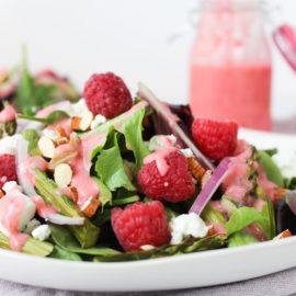 Spring Salad with Raspberry Vinaigrette via RDelicious Kitchen @RD_Kitchen