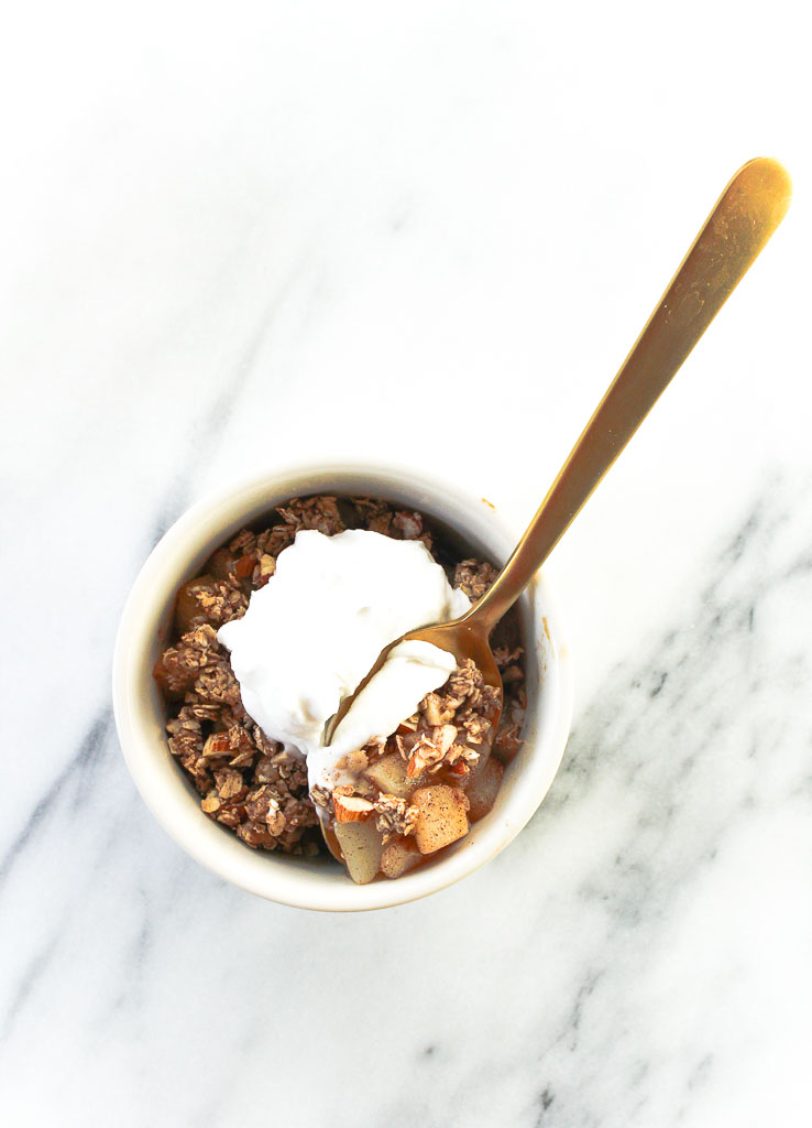 Pear Crisp for Two via RDelicious Kitchen @RD_Kitchen