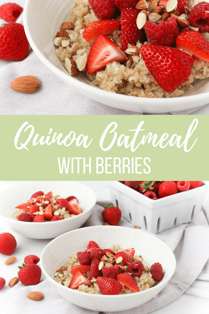 Quinoa Oatmeal with Berries via RDelicious Kitchen @RD_Kitchen