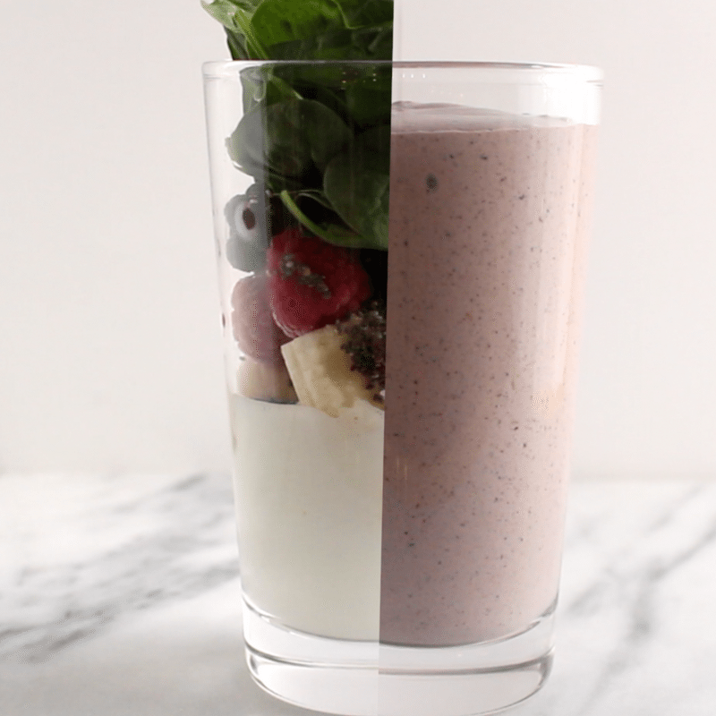Banana Berry Smoothie - a simple way to increase fruit and vegetable consumption via RDelicious Kitchen @RD_Kitchen