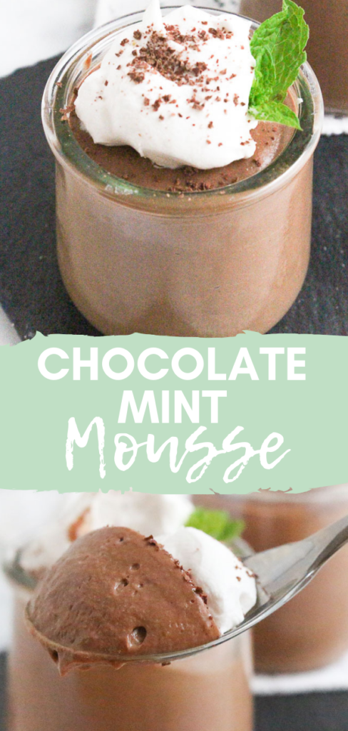 Vegan Chocolate Mint Mousse via Chef Julie Harrington, RD @ChefJulie_RD #vegan #chocolate #mint #dessert #tofu #protein #chocolatemint #dairyfree