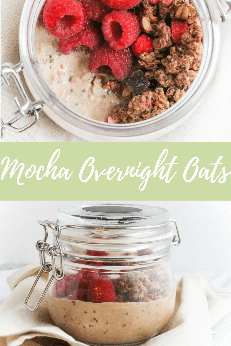 Mocha Chip Overnight Oats via RDelicious Kitchen @RD_Kitchen #overnightoats #coffee #mocha #protein #breakfast 
