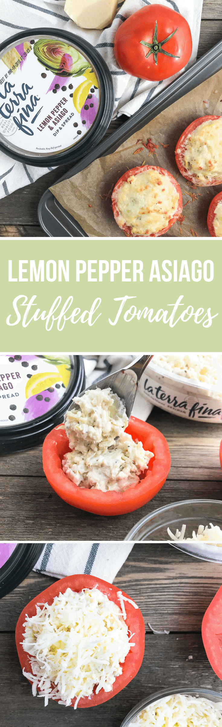 Lemon Pepper Asiago Stuffed Tomatoes via RDelicious Kitchen @RD_Kitchen #ad #superbowl #gameday #biggame #appetizers #tomatoes #dip #greekyogurt
