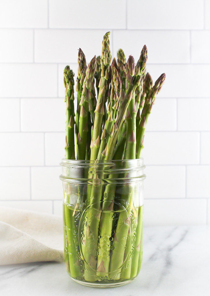 asparagus in a tall mason jar