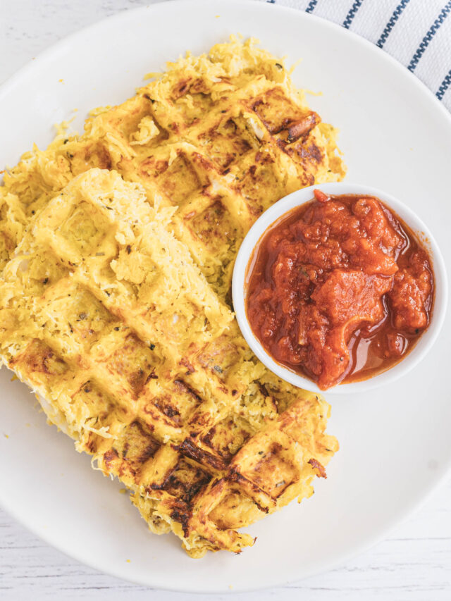Spaghetti Squash Waffle Grilled Cheese