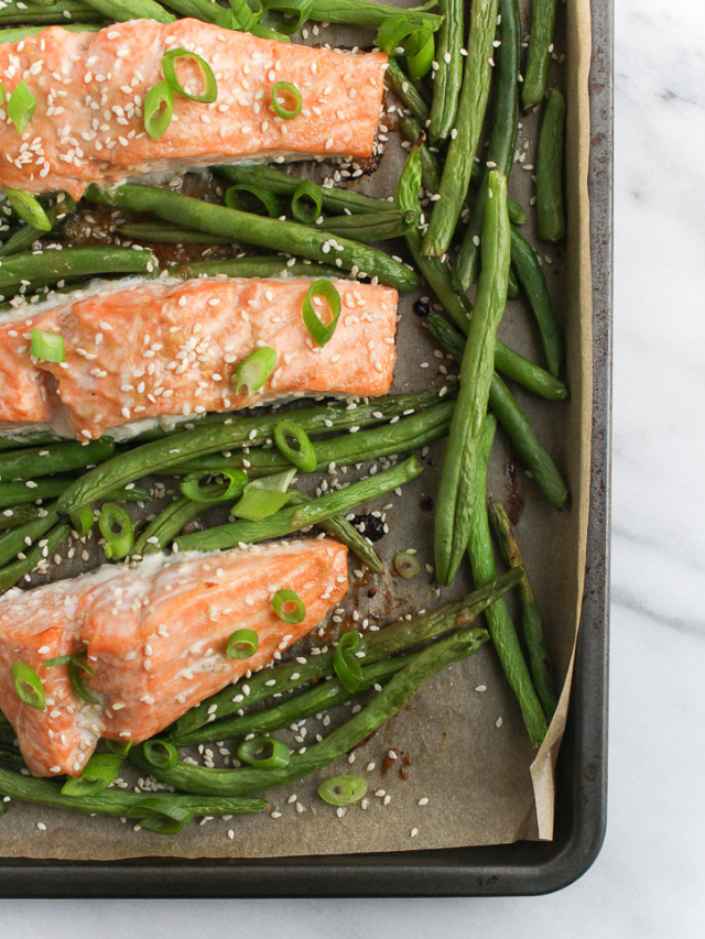 Sheet Pan Miso Salmon and Green Beans Story