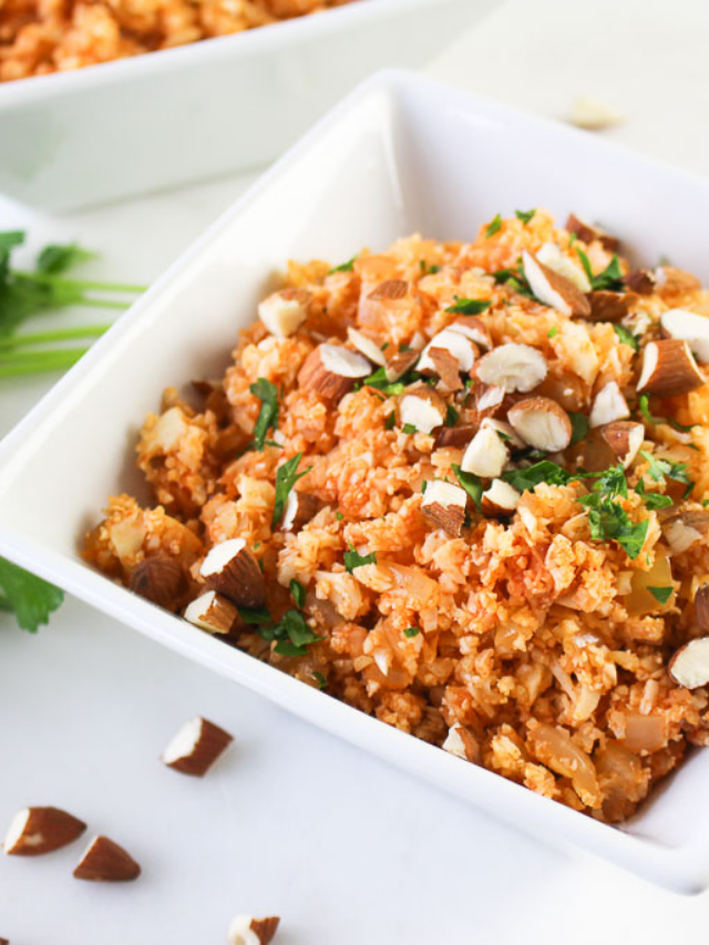 SpanishStyle Cauliflower Rice Story Chef Julie Lopez, RD